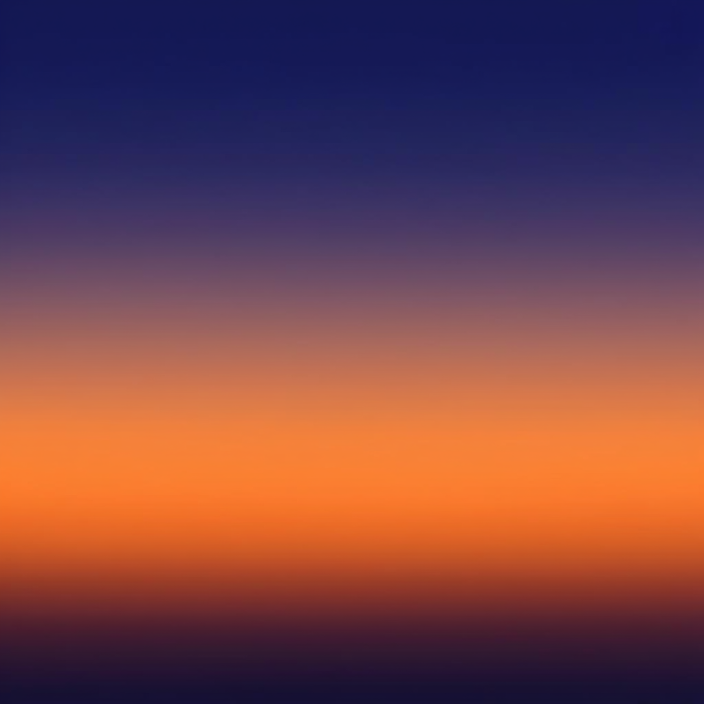 A sunset sky gradient on a flat surface from #FF6B35 (orange
