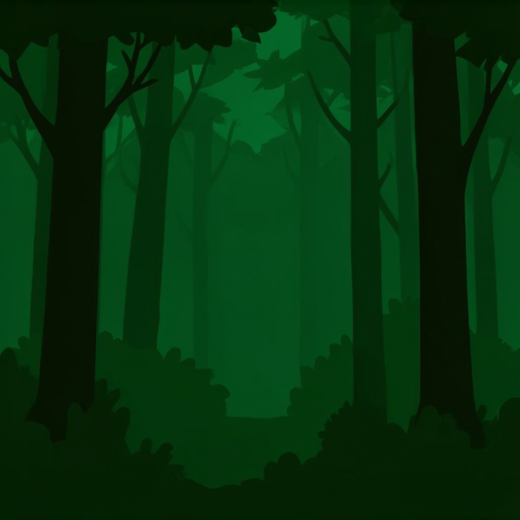 A forest scene where the foliage is precisely #2D5F2D (dark 