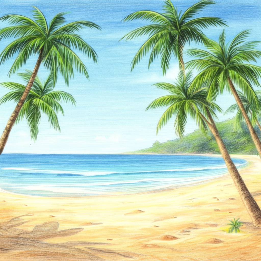 A tropical beach scene with no people
