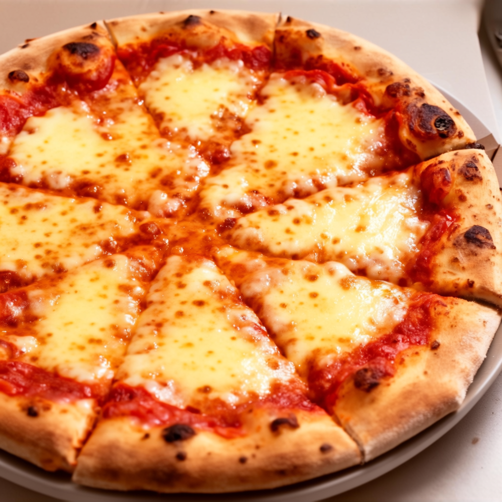 A pepperoni pizza with tomato sauce, basil, and crust but ab