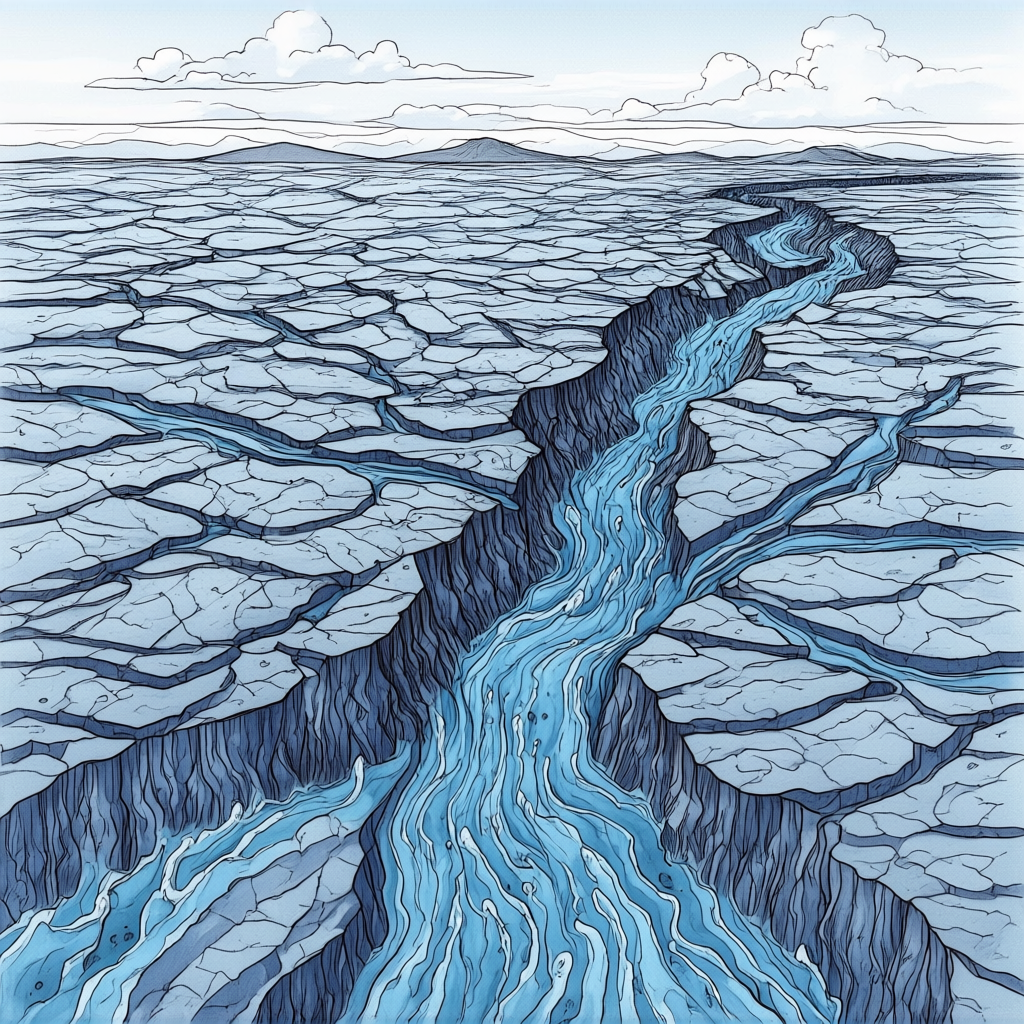A cross-section showing tectonic plates at a convergent boun