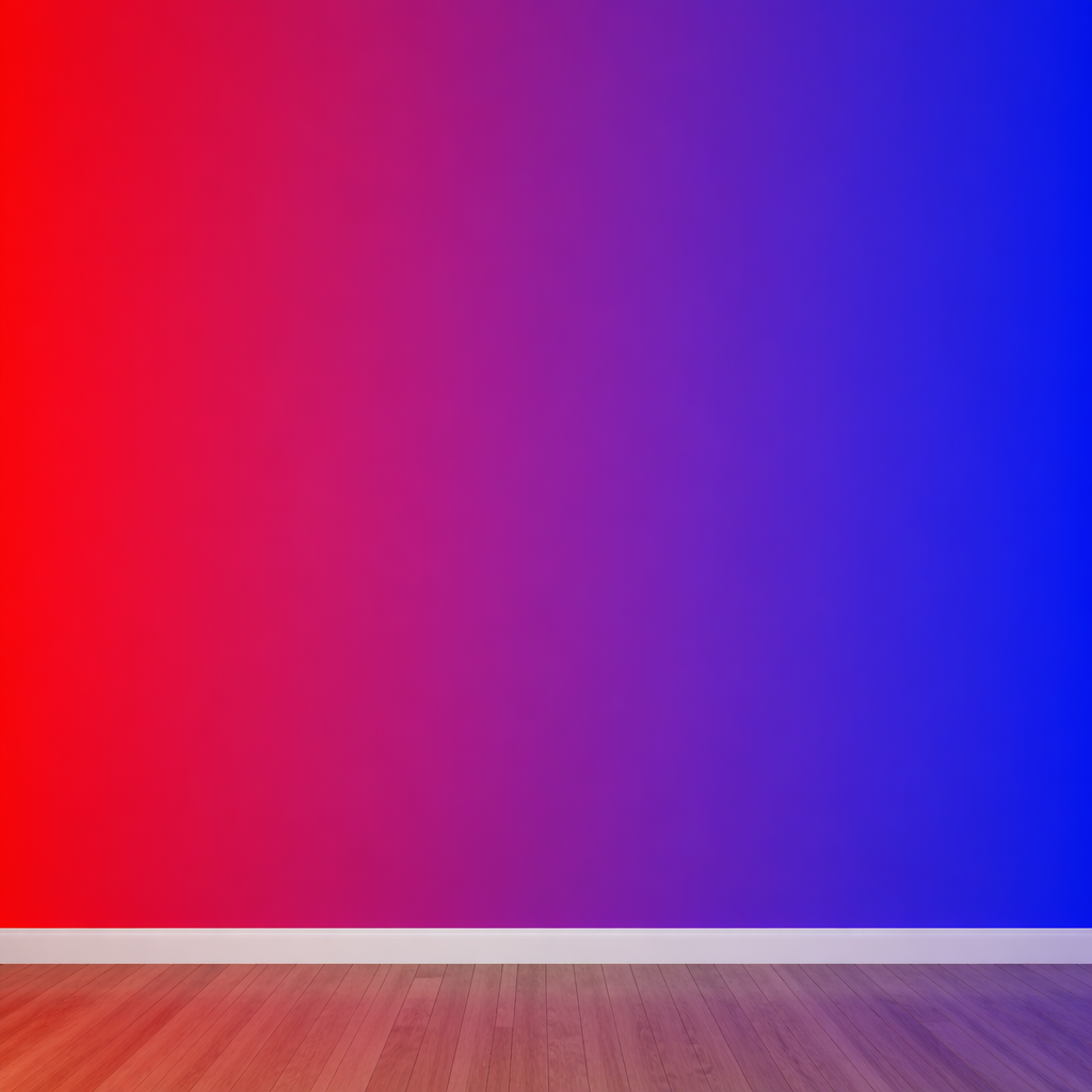 A smooth gradient on a wall going from #FF0000 (red) on the 