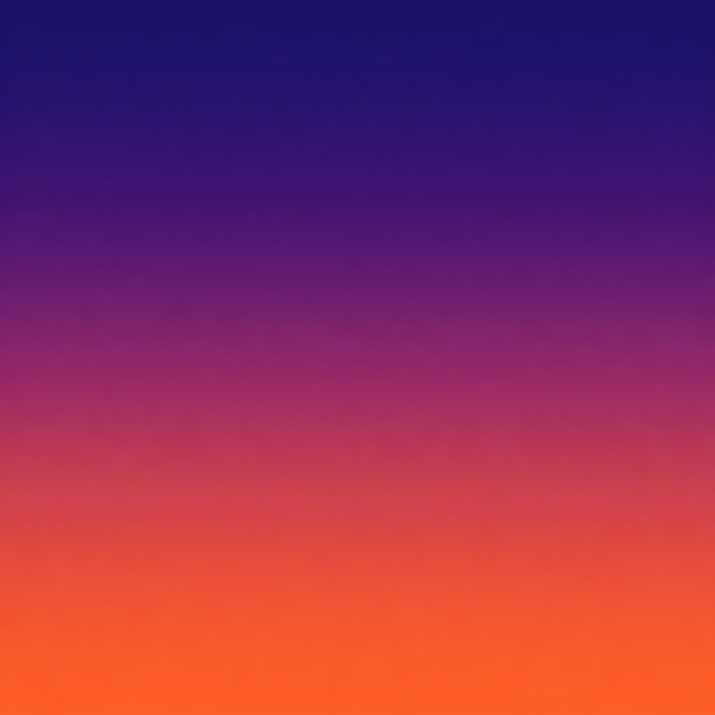 A sunset sky gradient on a flat surface from #FF6B35 (orange