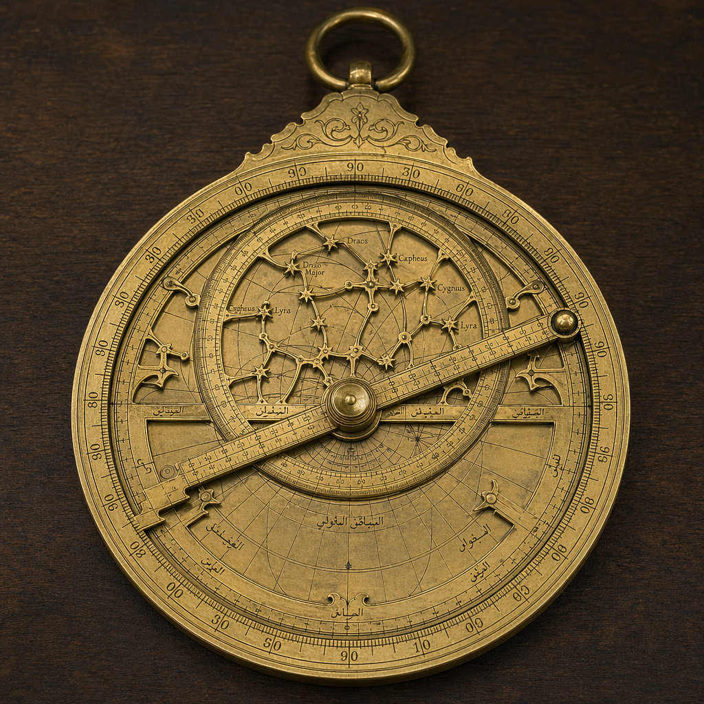 A medieval astrolabe with accurate rete, tympan, and engrave