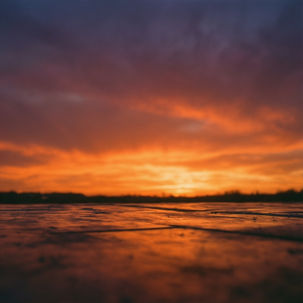 A sunset sky gradient on a flat surface from #FF6B35 (orange