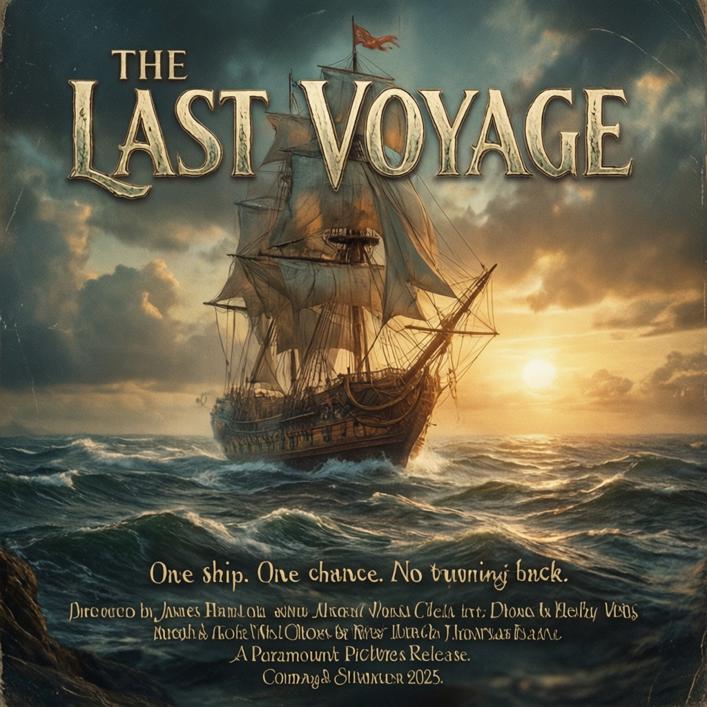 A vintage movie poster for 'THE LAST VOYAGE' featuring a tag