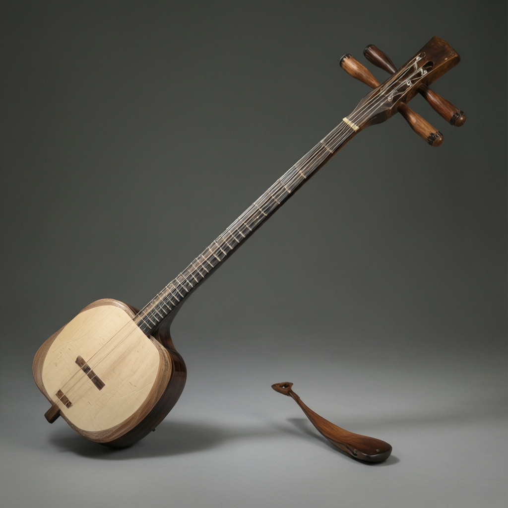 A traditional Japanese shamisen instrument with accurate thr