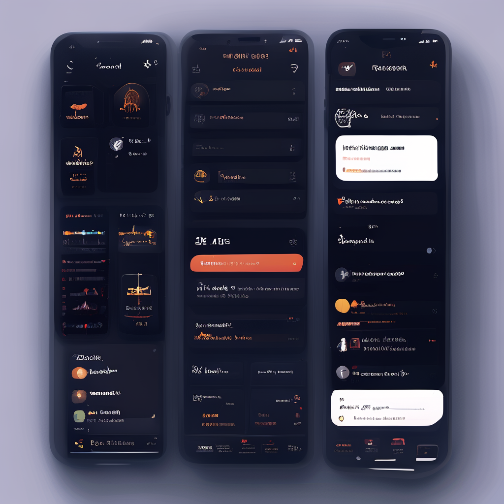 A mobile app UI mockup showing a dashboard with a top naviga