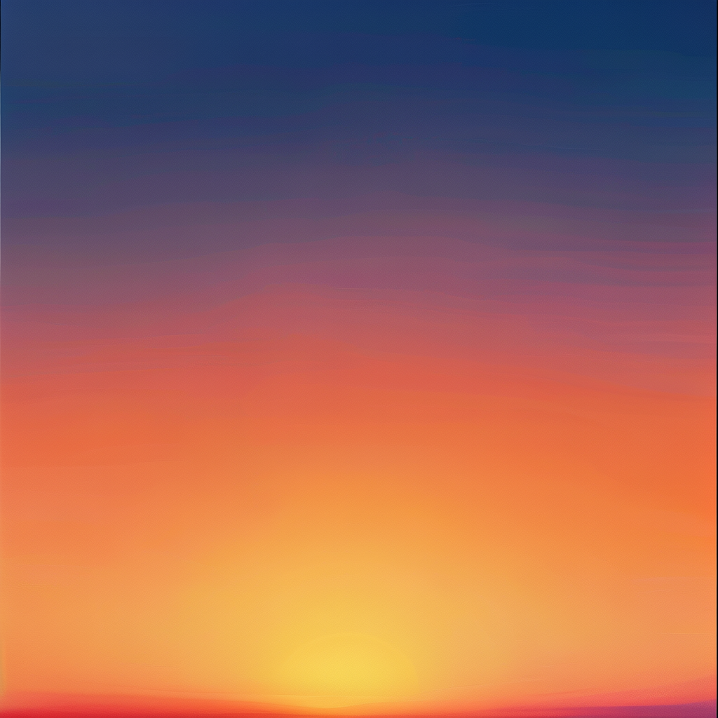 A sunset sky gradient on a flat surface from #FF6B35 (orange