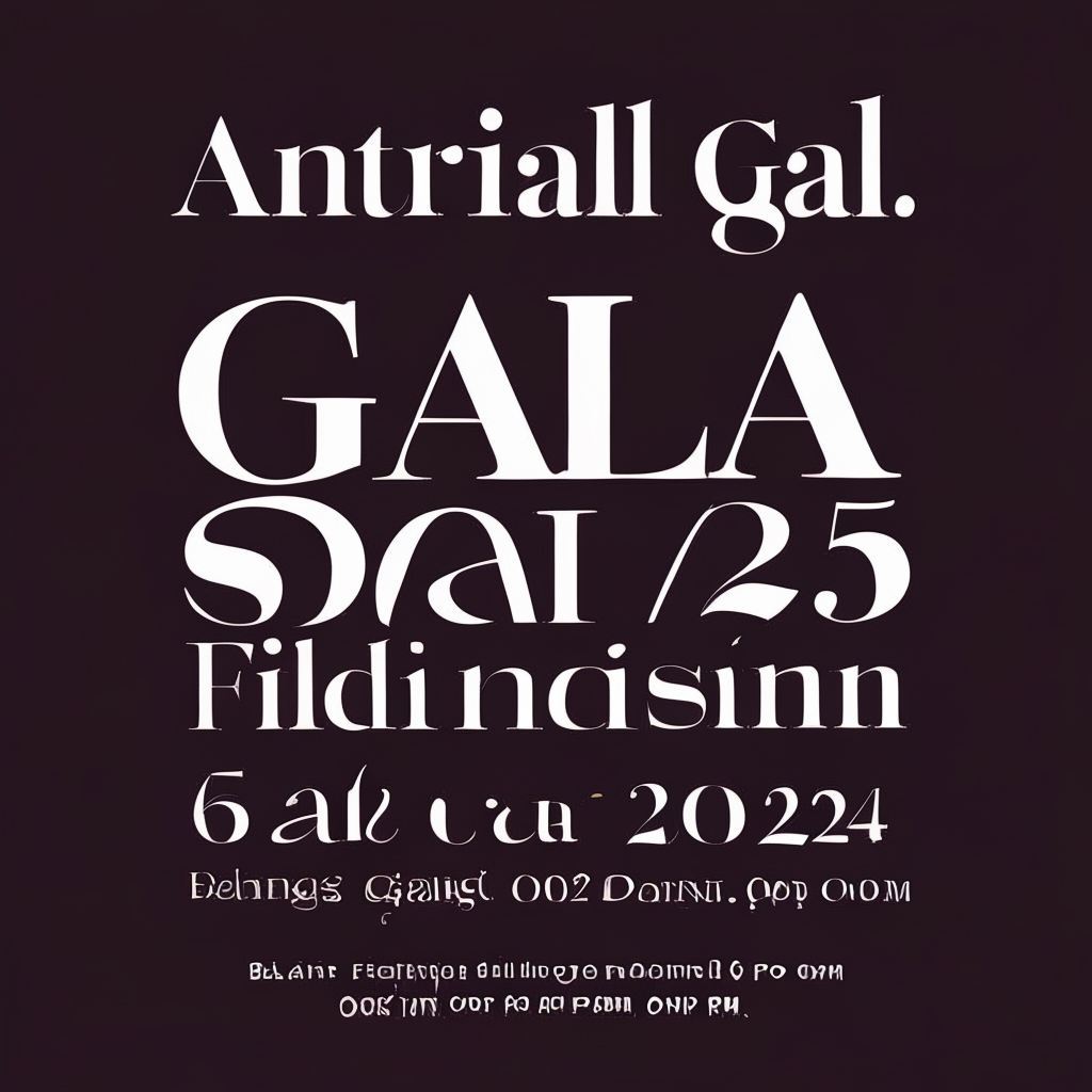 An event banner with headline 'ANNUAL GALA 2025' at the top 