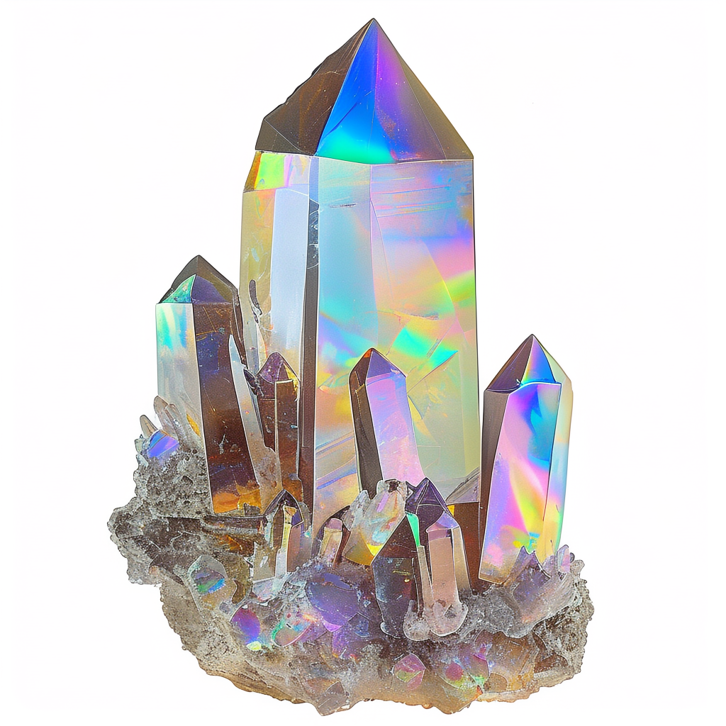 A specimen of bismuth crystal showing accurate iridescent ox