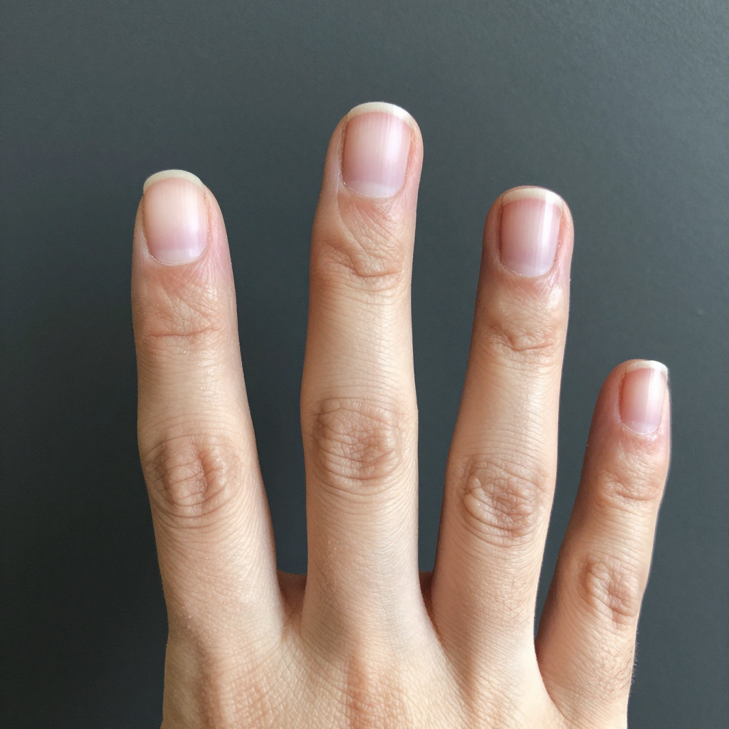 A person counting to three on their fingers, with index, mid