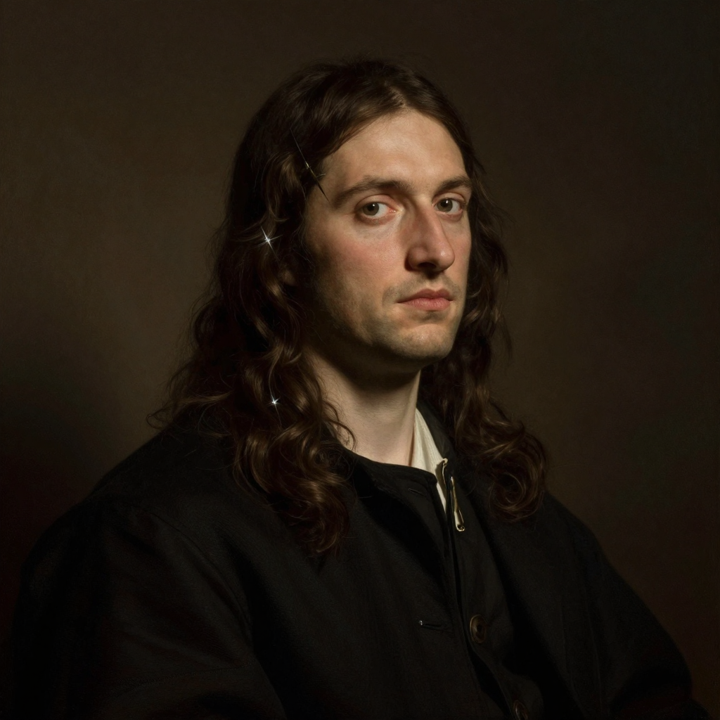 A portrait lit with classic Rembrandt lighting — triangle of