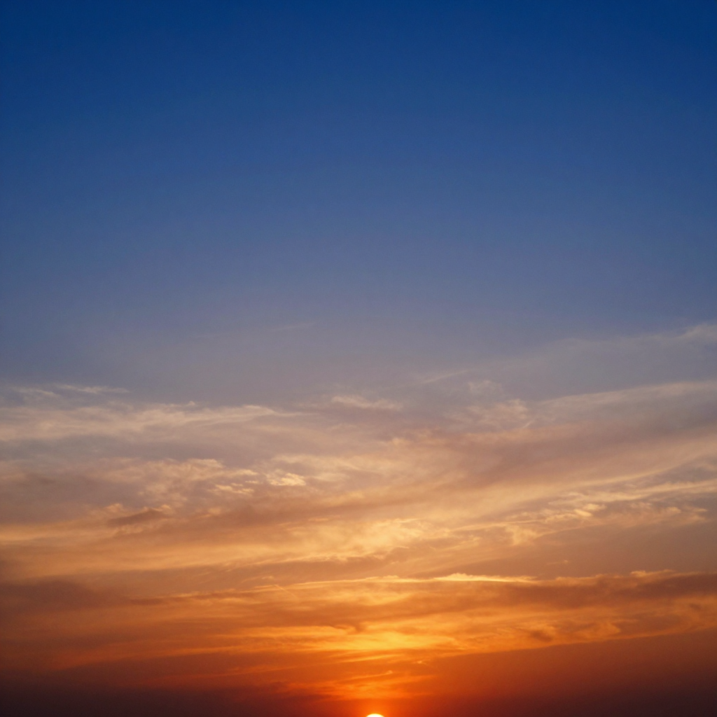 A sunset sky gradient on a flat surface from #FF6B35 (orange
