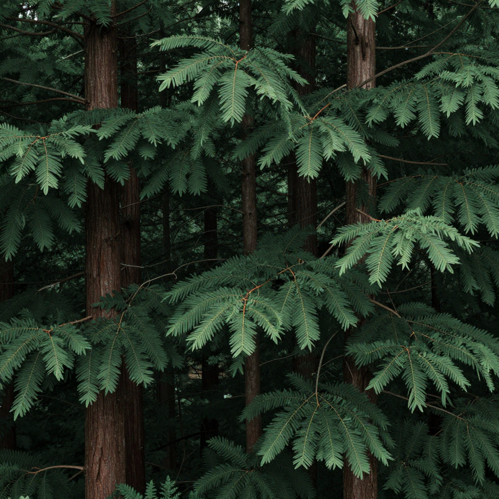 A forest scene where the foliage is precisely #2D5F2D (dark 