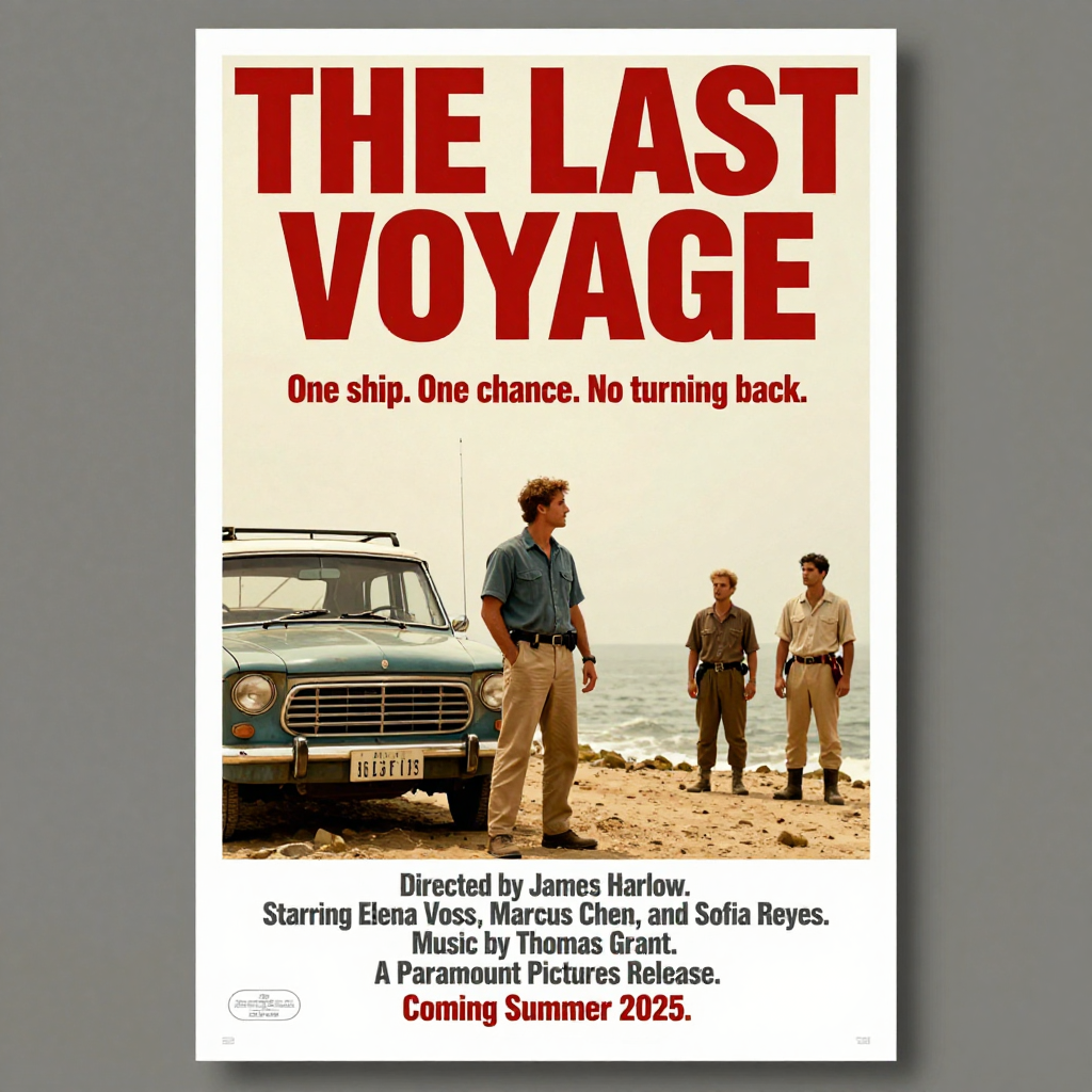 A vintage movie poster for 'THE LAST VOYAGE' featuring a tag