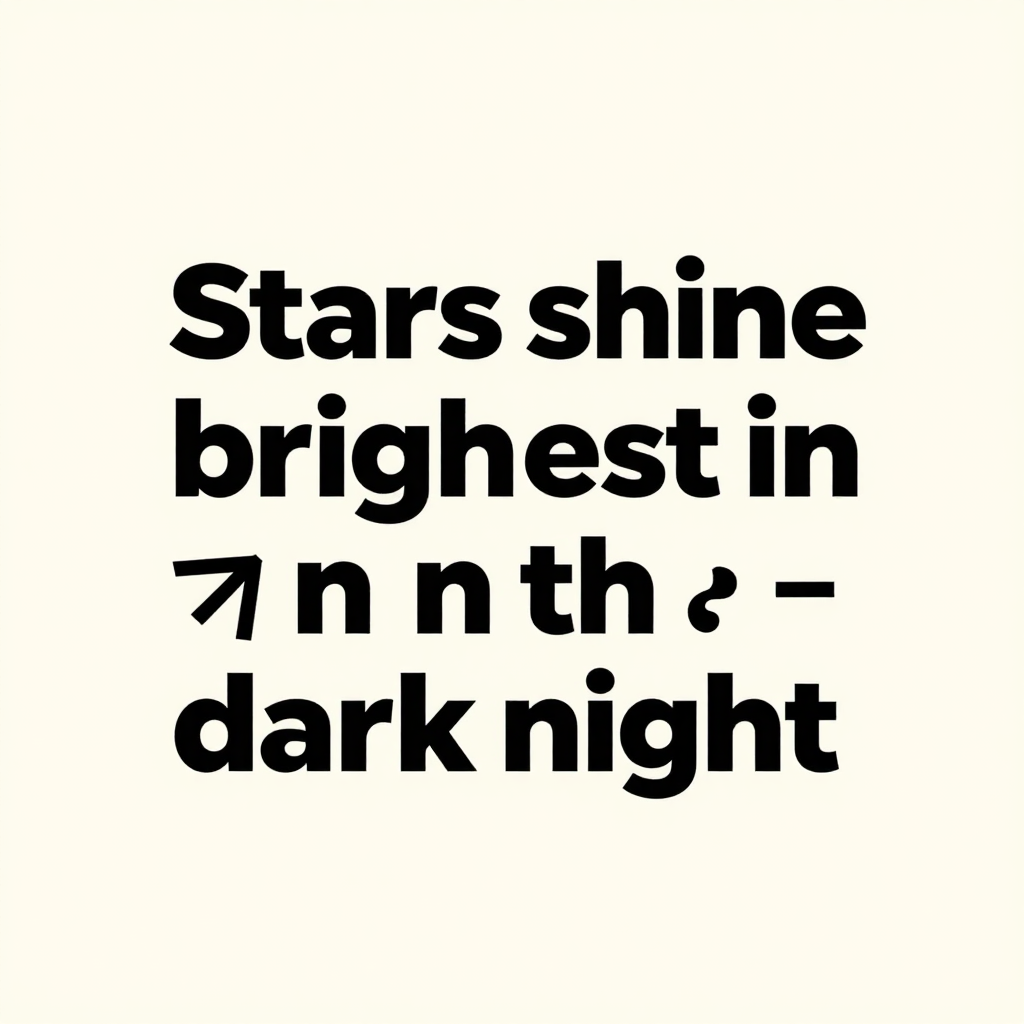 'Stars shine brightest in the dark night' displayed on a cle